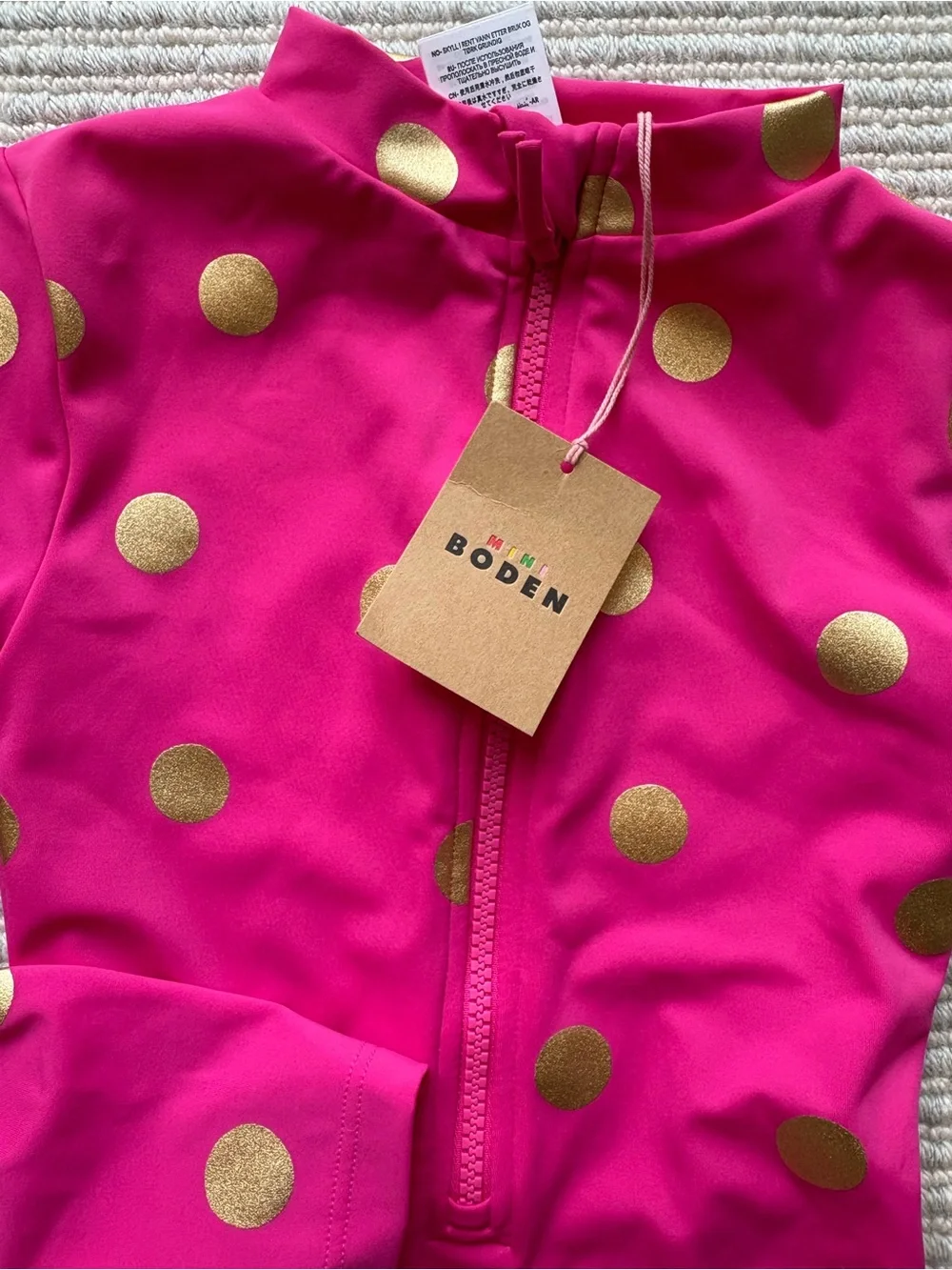 Boden mini swimsuit NWT 7-8yr rashguard one piece, current! G5403